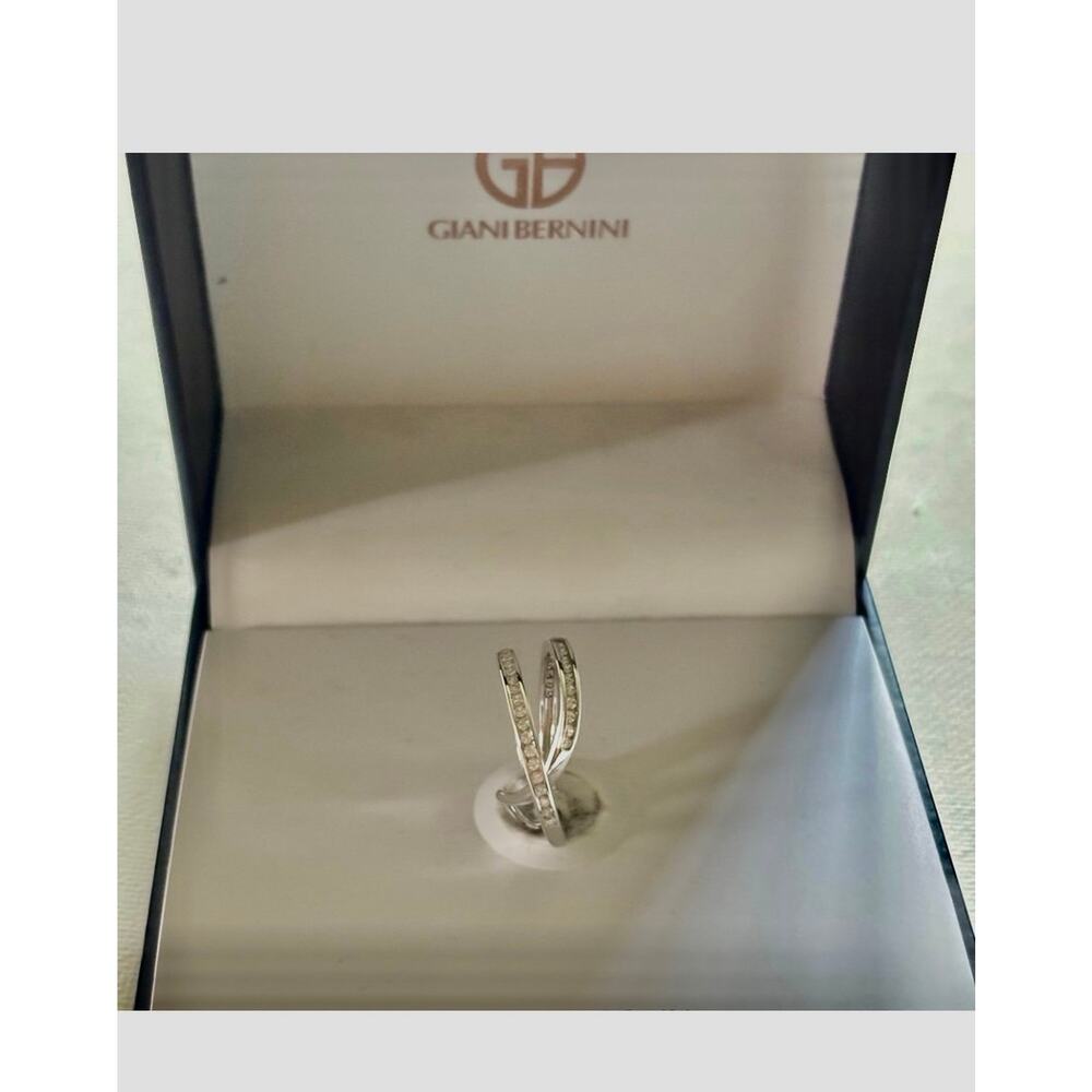 Giani Bernini Sterling Silver Cubic Zirconia Crossover Ring – Size 9